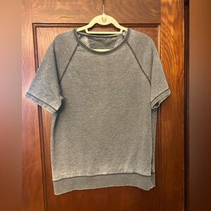 John Varvatos USA Lightweight Short Sleeved Sweatshirt Slim Fit Grey Large
